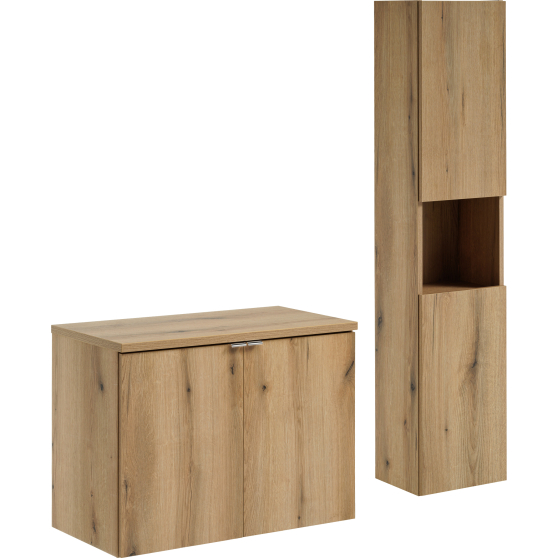 Zestaw mebli łazienkowych z szafką pod umywalkę 80 cm NOVA OAK Podstawowe