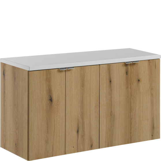 Zestaw szafek łazienkowych z białym blatem 100 cm NOVA OAK Podstawowe