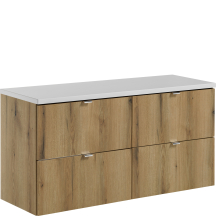 Zestaw szafek łazienkowych z białym blatem 120 cm NOVA OAK Podstawowe