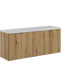 Zestaw szafek łazienkowych z białym blatem 140 cm NOVA OAK Podstawowe