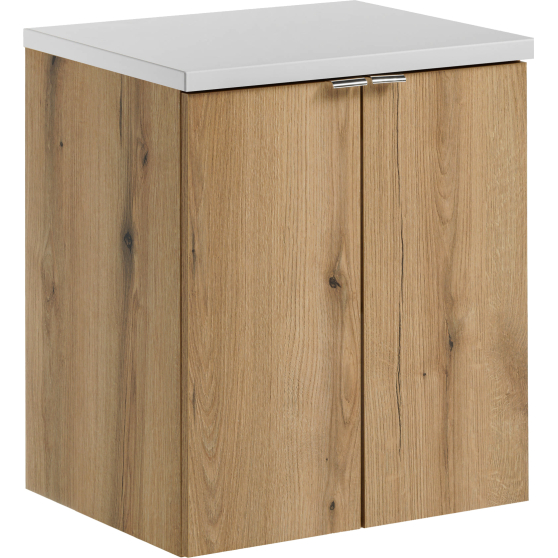 Szafka łazienkowa wisząca z białym blatem 50 cm NOVA OAK Podstawowe
