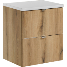 Szafka łazienkowa wisząca z białym blatem 50 cm NOVA OAK Podstawowe