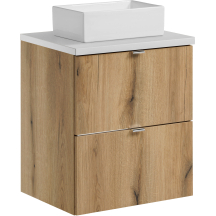 Szafka łazienkowa wisząca z umywalką 50 cm blat biały NOVA OAK Podstawowe