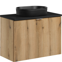 Zestaw szafek łazienkowych 80 cm z blatem i umywalką blat czarny NOVA OAK Podstawowe
