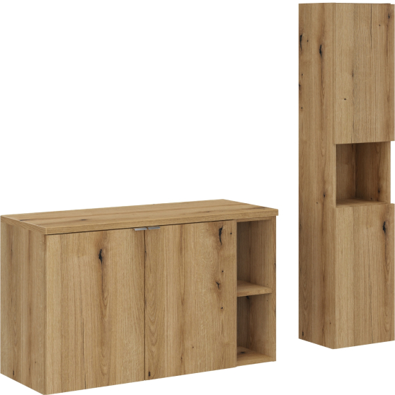 Zestaw łazienkowy szafka 100 cm z blatem + słupek NOVA OAK Podstawowe