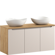 Szafka łazienkowa 3-drzwiowa 120 cm + dwie umywalki nablatowe LUXOR BEIGE Podstawowe