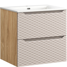 Szafka łazienkowa wisząca z szufladami 60 cm + umywalka OCEAN BEIGE Podstawowe