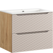 Szafka łazienkowa wisząca z szufladami 70 cm + umywalka OCEAN BEIGE Podstawowe
