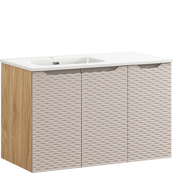 Szafka do łazienki 3-drzwiowa z umywalką 90 cm OCEAN BEIGE Podstawowe