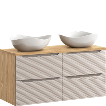 Zestaw szafek łazienkowych z dwoma umywalkami 120 cm OCEAN BEIGE Podstawowe