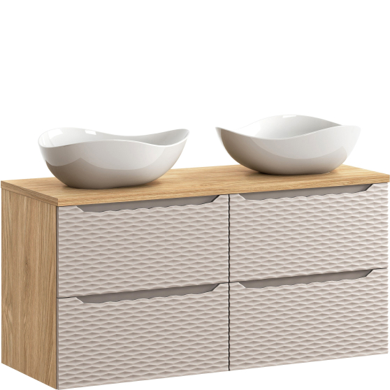 Zestaw szafek łazienkowych z dwoma umywalkami 120 cm OCEAN BEIGE Podstawowe