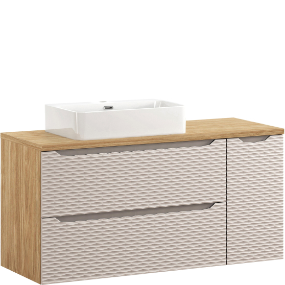 Zestaw szafka łazienkowa z umywalką 120 cm OCEAN BEIGE Podstawowe