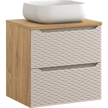Szafka łazienkowa wisząca z szufladami 60 cm + umywalka nablatowa OCEAN BEIGE Podstawowe