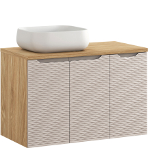 Szafka do łazienki 3-drzwiowa z umywalką 90 cm nablatowa OCEAN BEIGE Podstawowe