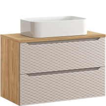 Szafka łazienkowa wisząca z szufladami 90 cm + umywalka nablatowa OCEAN BEIGE Podstawowe