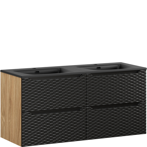 Zestaw szafek łazienkowych z podwójną umywalką 120 cm OCEAN BLACK Podstawowe