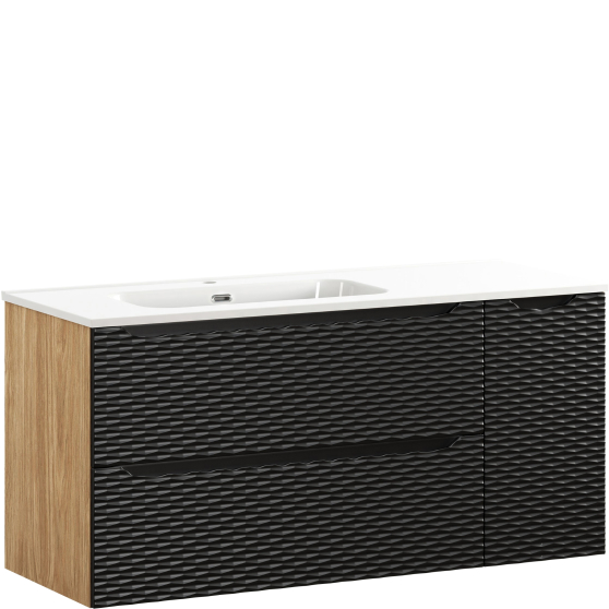 Zestaw szafek łazienkowych z umywalką 120 cm OCEAN BLACK Podstawowe