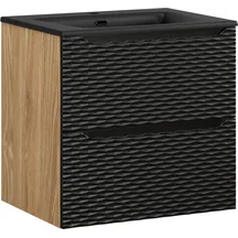 Szafka łazienkowa wisząca z szufladami 60 cm + umywalka OCEAN BLACK Podstawowe