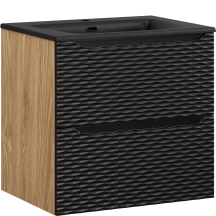 Szafka łazienkowa wisząca z szufladami 60 cm + umywalka OCEAN BLACK Podstawowe