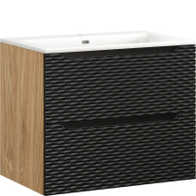Szafka łazienkowa wisząca z szufladami 70 cm + umywalka OCEAN BLACK Podstawowe