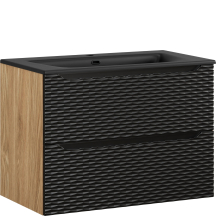 Szafka łazienkowa wisząca z szufladami 80 cm + umywalka OCEAN BLACK Podstawowe