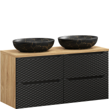 Zestaw szafek łazienkowych z dwoma umywalkami 120 cm OCEAN BLACK Podstawowe