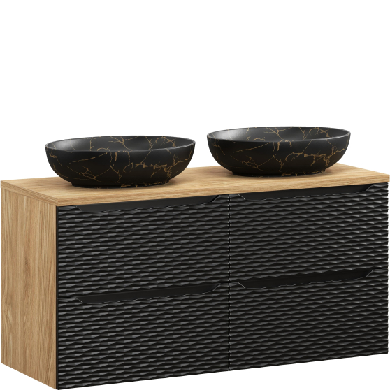 Zestaw szafek łazienkowych z dwoma umywalkami 120 cm OCEAN BLACK Podstawowe