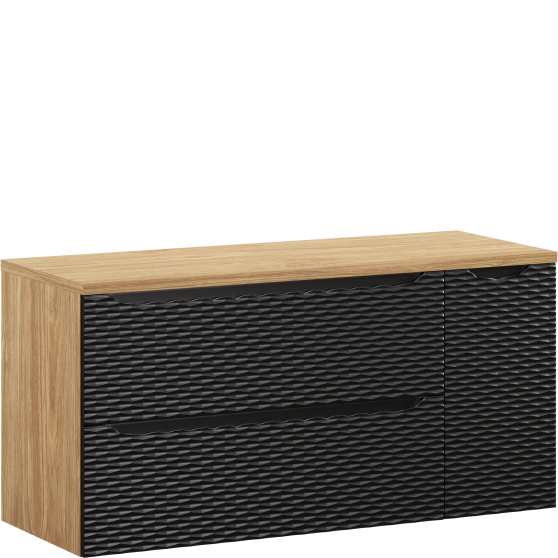 Zestaw szafek łazienkowych z blatem 120 cm OCEAN BLACK Podstawowe