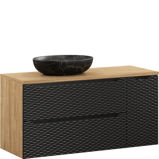 Zestaw szafek łazienkowych z umywalką 120 cm OCEAN BLACK Podstawowe