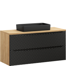 Zestaw szafka łazienkowa czarna z umywalką 120 cm OCEAN BLACK Podstawowe