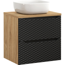 Szafka łazienkowa czarna z szufladami 60 cm + umywalka nablatowa OCEAN BLACK Podstawowe