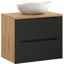 Szafka łazienkowa czarna z szufladami 70 cm + umywalka nablatowa OCEAN BLACK Podstawowe