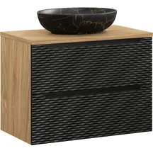 Szafka łazienkowa czarna z szufladami 80 cm + umywalka nablatowa OCEAN BLACK Podstawowe