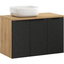 Szafka do łazienki czarna 3-drzwiowa z umywalką 90 cm OCEAN BLACK Podstawowe