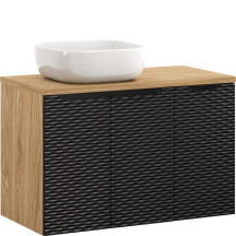 Szafka do łazienki czarna 3-drzwiowa z umywalką 90 cm OCEAN BLACK Podstawowe