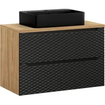Szafka łazienkowa wisząca czarna 90 cm + umywalka nablatowa OCEAN BLACK Podstawowe