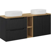 Zestaw szafek wiszących z dwoma umywalkami 140 cm NOVA BLACK Podstawowe
