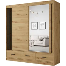 Szafa przesuwna dwudrzwiowa 200 cm z lustrem CANADA CA-4-200 Artisan uchwyty Czarne CANADA Podstawowe