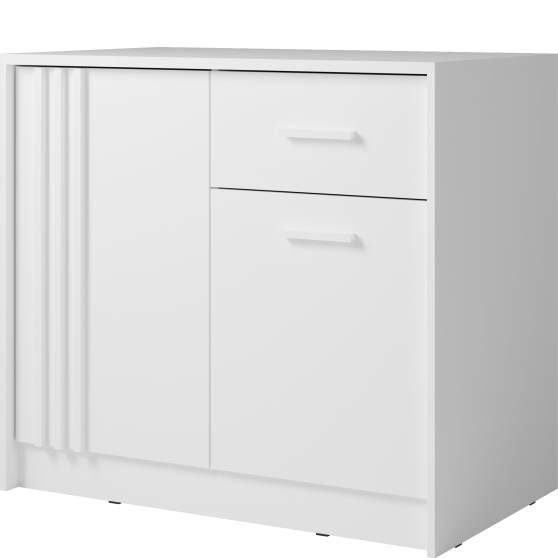 Komoda 100 cm 1 szufladam 2 drzwi CY-21 Biały / uchwyty Białe CANADA Podstawowe