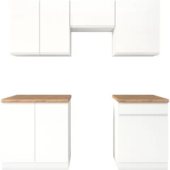 Zestaw mebli kuchennych 2 m White / White Połysk ASPEN Podstawowe