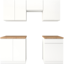 Zestaw mebli kuchennych 2 m White / White Połysk ASPEN Podstawowe