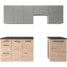 Zestaw mebli kuchennych 2,4 m Dąb Artisan / Grey Mat LANGEN Podstawowe
