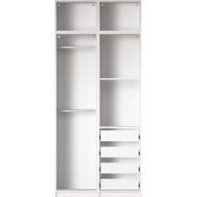 Szafa 100 cm bez frontu zestaw 13 R06-SET13 COMBO BIAŁE Podstawowe