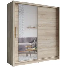 Szafa przesuwna 2D BAKU z lustrem 155 cm Dąb Sonoma Podstawowe