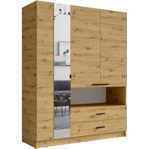 Szafa 3 drzwi 2 szuflady TURYN 158 cm z lustrem Dąb Artisan Podstawowe