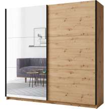 Szafa przesuwna 2D ARSEN z lustrem 200 cm Dąb Artisan Podstawowe