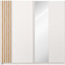 Szafa przesuwna 2D BAYADERO z lustrem i lamelami 200 cm Biały / Dąb Artisan Podstawowe