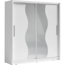 Szafa przesuwna 2D BERGAMO 205 cm lustro fala Biały Podstawowe