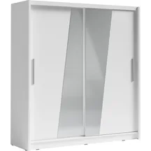Szafa przesuwna 2D BERGAMO 205 cm lustro skośne Biały Podstawowe