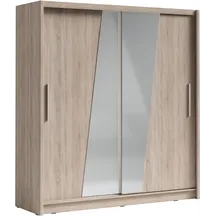 Szafa przesuwna 2D BERGAMO 205 cm lustro skośne Dąb Sonoma Podstawowe